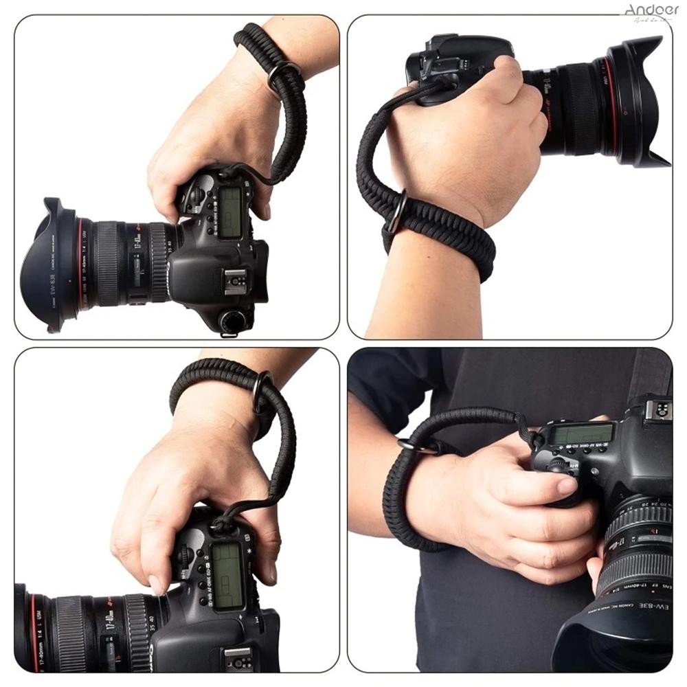 สายรัดข้อมือกล้องสากล 35 ซม. สายคล้องมือกล้องสายรัดข้อมือสําหรับกล้อง DSLR และ Mirrorless สําหรับช่างภาพ Quick Release
