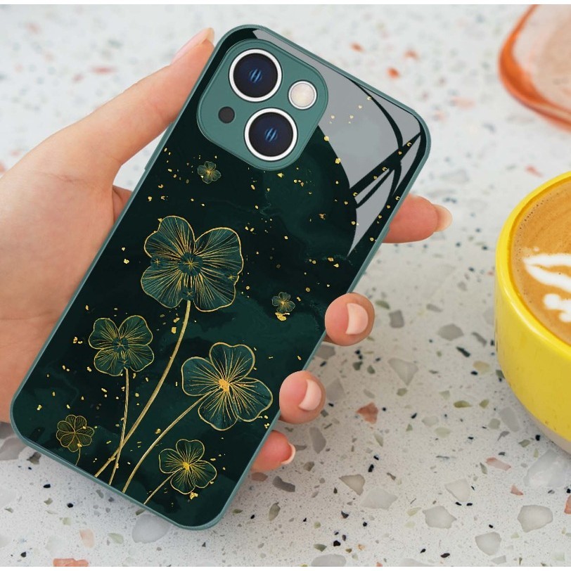 Golden Lucky Clover สําหรับ iPhone 15promax 14plusx 13Promax 12mini ใหม ่ 11 Pro 7 8plus xsmax ราคา ถูกที่สุด ดีลบีเคเค แกลเลอรีภาพที่ 5