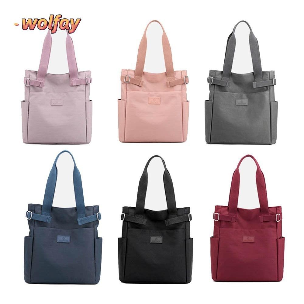 Wolfay กระเป ๋ าผ ้ าแคนวาสแฟชั ่ นกระเป ๋ าสะพายไหล ่ เดียวนักเรียนลําลอง