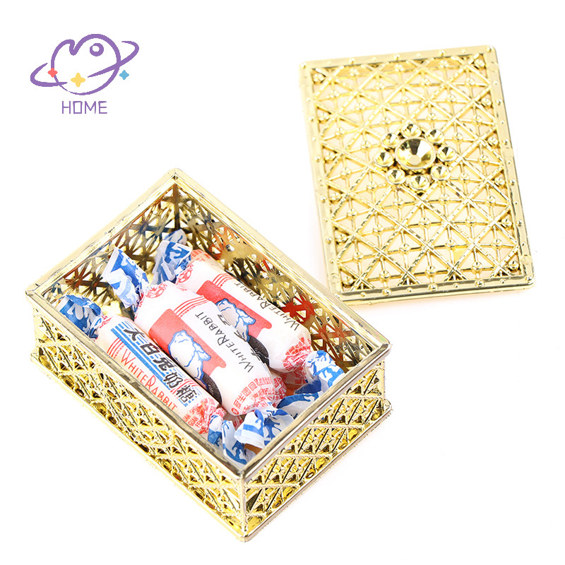 mayhome กล่องขนมฟอยล์สีทองกลวงพลาสติก กล่องช็อคโกแลตแต่งงาน {TH}