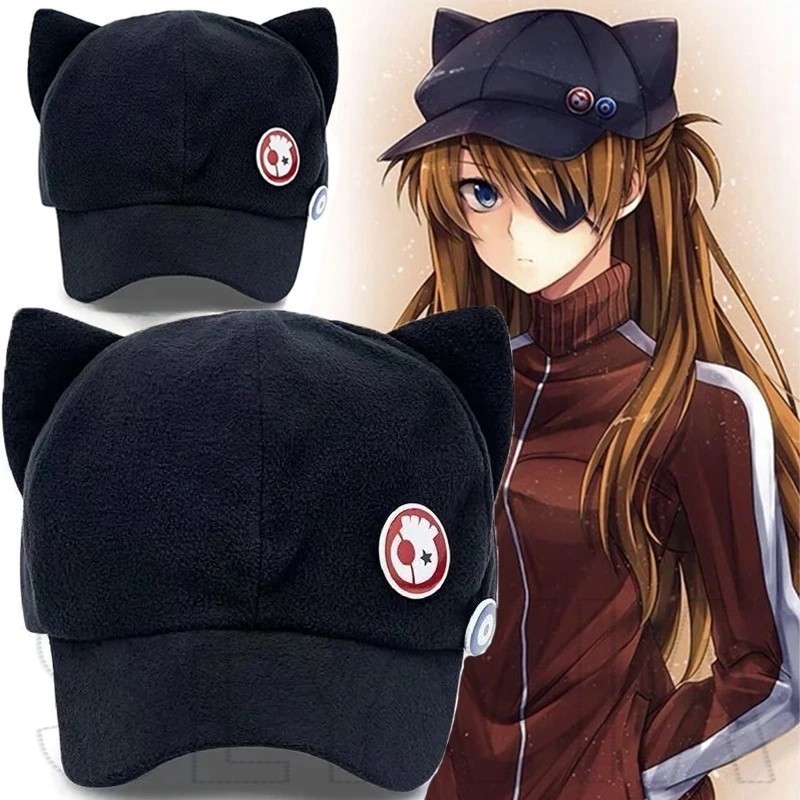 หมวกเบสบอลหูแมว - การ์ตูน น่ารัก - Asuka Rangure - Widened Brim, Deep Top - อุปกรณ์เสริมเครื่องแต่งกายคอสเพลย์อะนิเมะ - หมวกยอดแหลมญี่ปุ่น
