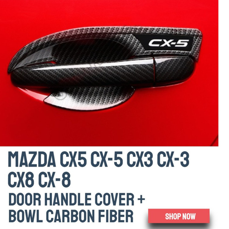 Mazda CX5 CX-5 CX3 CX-3 CX8 CX-8 2017-2024 ฝาครอบมือจับประตูชามคาร ์ บอนไฟเบอร ์ Design