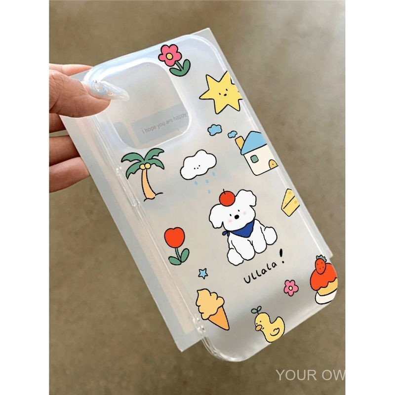 การ์ตูนการ์ตูนลูกสุนัข Apple 15/14/13promax เคสโทรศัพท์ 12/11 Soft Case xr/xs Shock-proof 78plus โปร่งใส xs HZVZ
