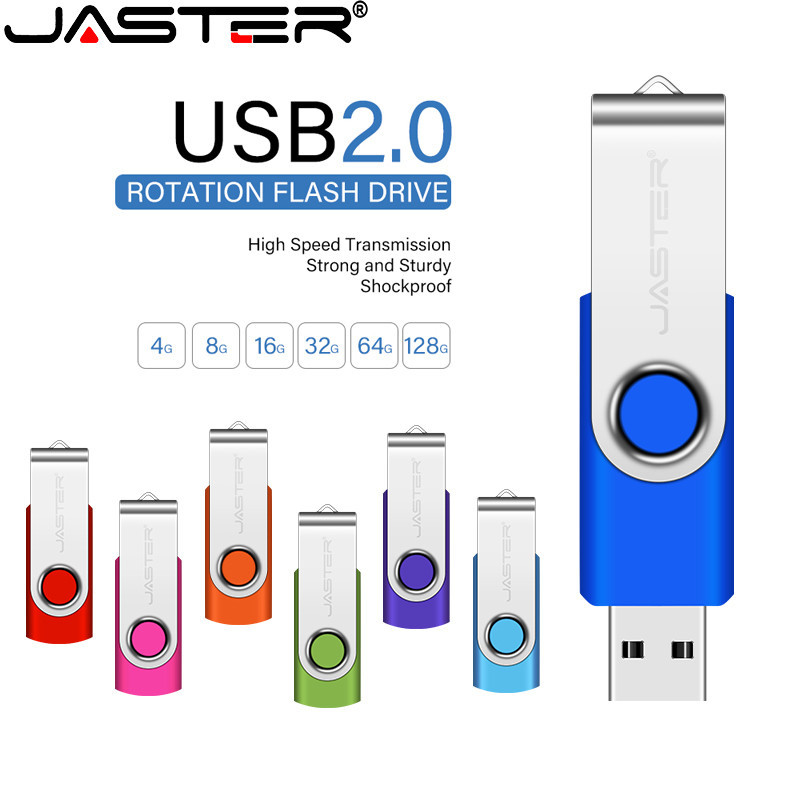 Jaster เงินคลิป USB แฟลชไดรฟ์ 128GB Memory Stick 64GB ไดรฟ์ปากกาสีสันสดใส 32GB ฟรีพวงกุญแจ USB Stick 16GB U Disk 8GB ของขวัญสร้างสรรค์ Thumbdrive 4GB Flashdrive