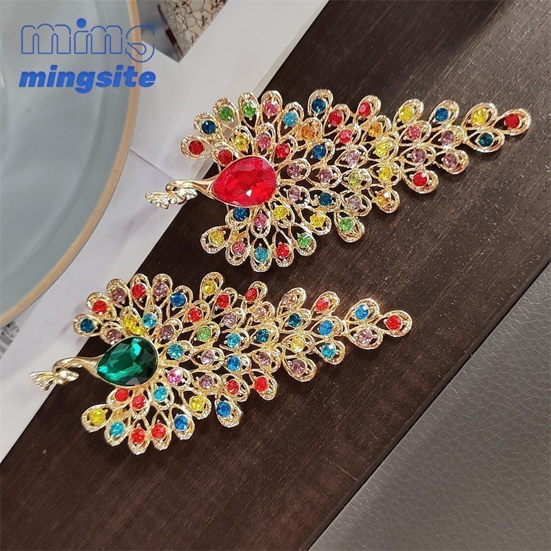 Anti Glare เข็มกลัดนกยูงคลิป High-end Broch Rhinestone เสื้อผ้าอุปกรณ์เสริม Phoenix Retro เข็มกลัด