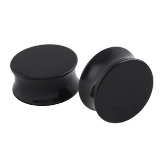 1 คู่อานอะคริลิคหูปลั๊ก Double Flared ต่างหูวัด Unisex
