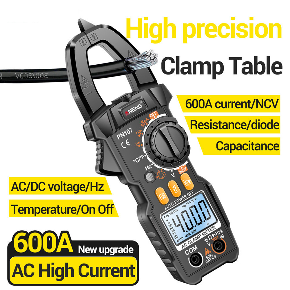 Aneng PN107 เครื่องมัลติมิเตอร์ดิจิทัล AC/DC ทดสอบอุณหภูมิ มัลติเทสเตอร์ True RMS 4000