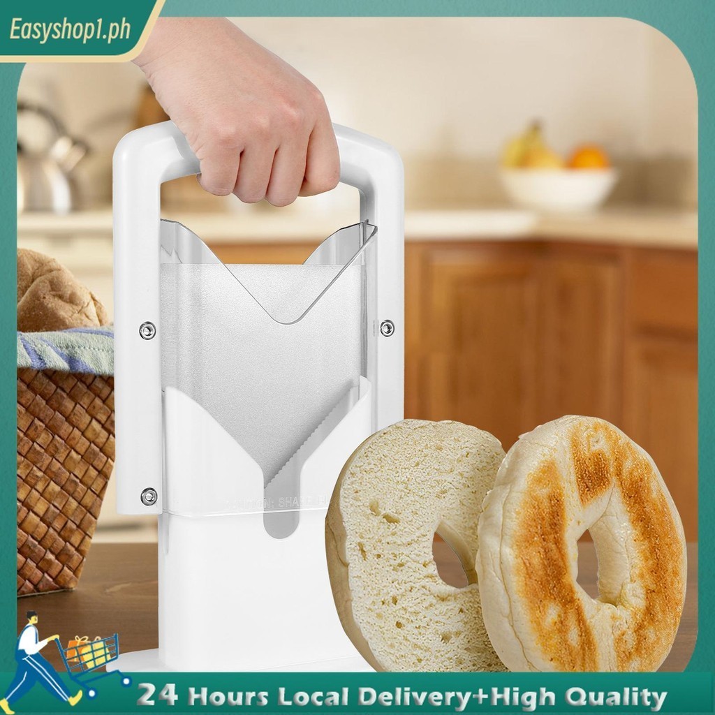 เครื่องตัด Bagel พร้อมที่จับความปลอดภัยในครัวเรือนเครื่องตัด Bagel สแตนเลส Bagel Precision เครื่องตั