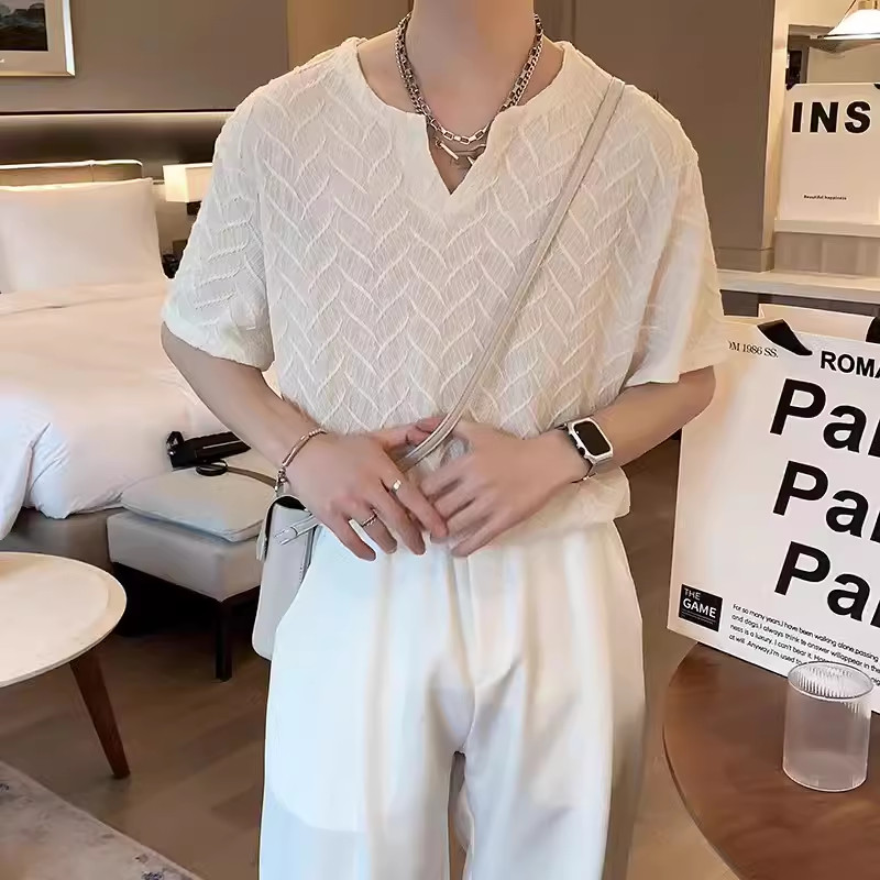 ฤดูร้อนผู้ชายครึ่งแขนอินเทรนด์ทุกการแข่งขันออกแบบคอวี