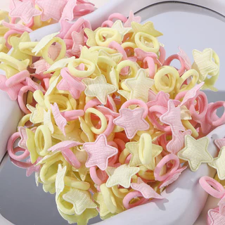 KIDSBOWS 10/20ชิ้น/เซ็ตสาวหัวใจสีชมพูดาวเด็กห่วงผมการ์ตูนเชือกผู้ถือผมหางม้ามินิยางรัดเด็กอุปกรณ์ผม