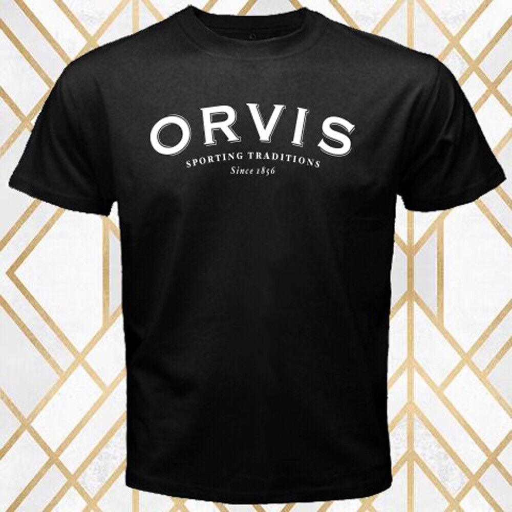 Orvis Fly Reel Fishing Company Logo เสื้อยืดผู้ชายสีดํา