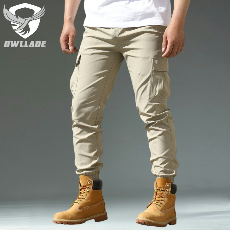 Owllade กางเกงคาร์โก้ยุทธวิธีสําหรับผู้ชาย 106 ในสีกากี A01