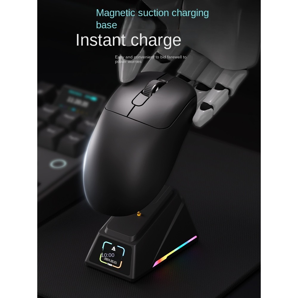 Ajazz aj179 apex Wireless Three mode Right hand เมาส์เกม E-sports PAW39503395แท่นชาร์จโปร