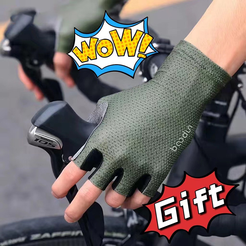 Outdoorspace ผู้ชายผู้หญิงถุงมือขี่จักรยาน Breathable Anti-shock ฤดูร้อนกีฬาครึ่งนิ้วถุงมือจักรยานเสือหมอบถุงมือแข่งจักรยานใหม่