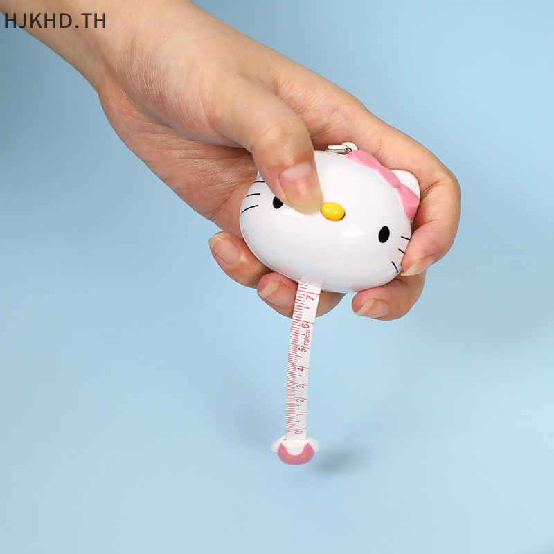 [ดีกว่า] น่ารัก สวัสดี คิตตี้ เทปกาวในตัวมินิแบบพกพาเมตรไม้บรรทัดเทปวัดนุ่มสําหรับวัดเสื้อผ้ารอบเอว [สวย]