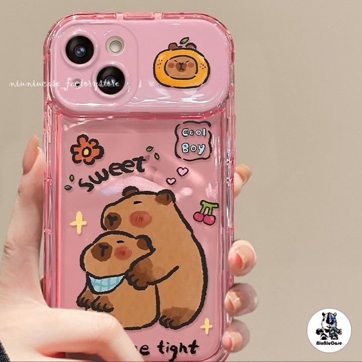 รูปแบบคู่ เคสโทรศัพท์ For iPhone 11 15 14 12 13 Pro MAX 7 8 14 Plus XS MAX X XR เคส TPU การ์ตูนน่ารักพลิกกระจกแต่งหน้า