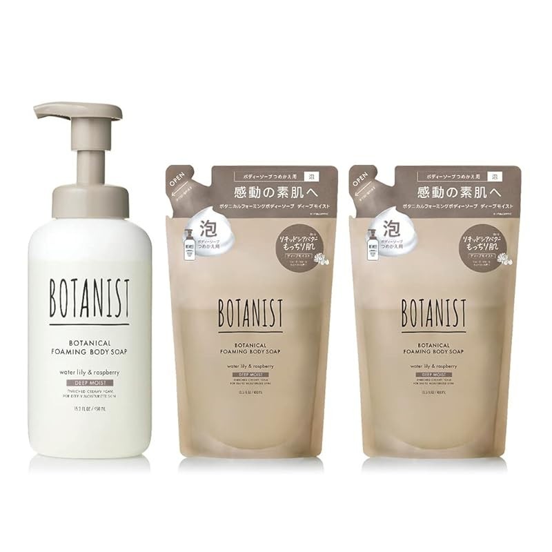 【from Japan】BOTANIST Botanist | Foaming Body Soap 3-Piece Set, 1 Bottle, 2 Refills, Deep Moist