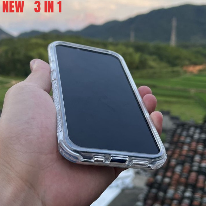 3 in 1 หนาอะคริลิคสําหรับ Redmi หมายเหตุ 14 13 12 Pro Plus 13C 14C 15C Xiaomi POCO X6 X5 M6 PRO 4G 5G C65 A3 11S 10 12C 9A A5 A3 ฝาครอบกันกระแทกโปร่งใส