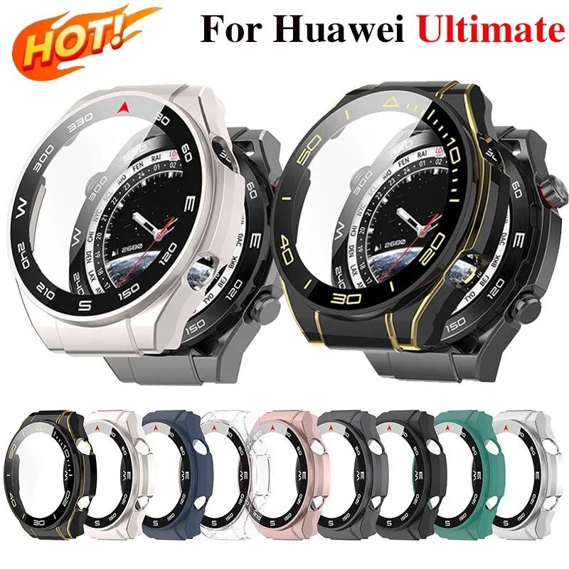 กระจกนิรภัย + ฝาครอบ PC สําหรับ Huawei Watch Ultimate Full Coverage เคสกันชนป้องกันสําหรับ Huawei Ultimate อุปกรณ์เสริม