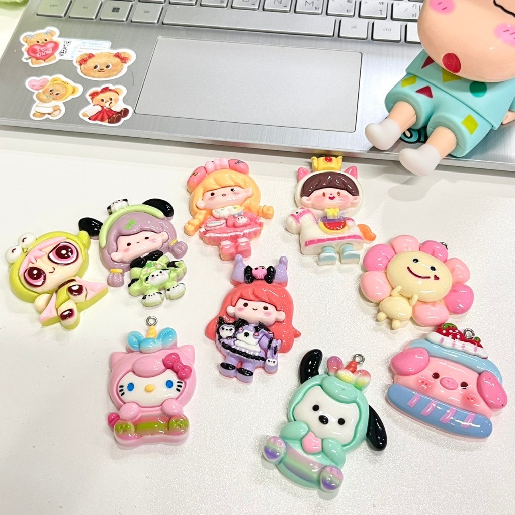 พร้อมส่ง เรซิ่น DIY 1ชิ้น รูปการ์ตูน น่ารักๆ เคลือบเงา เรเซิ่นเปล่า ไม่มีกาว