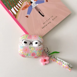 หน้าจอเต็มรูปแบบของดอกไม้สําหรับ Airpods 1/2 3 Pro Pro2 Airpods4 耳机套装 无线蓝牙保护套 Air Pods Pro 3 4 耳机保护套