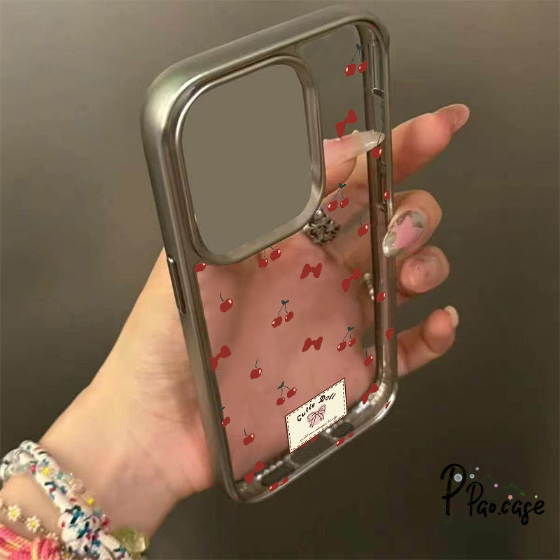 เคส เคสไอโฟน 15 11 16 13 14 12 Pro Max 7 16 8 14 15 Plus XR X MAX SE 2020 เคส TPU ลายการ์ตูนเชอร์รี่แดงผูกโบว์ - รูปที่ 5