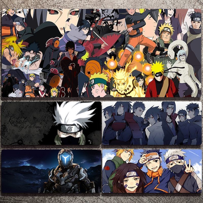 Naruto Anime Mouse Pad ขนาดใหญ่ Naruto Kakashi Sasuke Zou Tianxiao Organization แป้นพิมพ์คอมพิวเตอร์แผ่นรองโต๊ะ