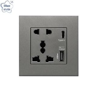 Bluestyle แหล่งจ่ายไฟ 2100MA ซ็อกเก็ต USB แผงสากล 13A UK Wal…