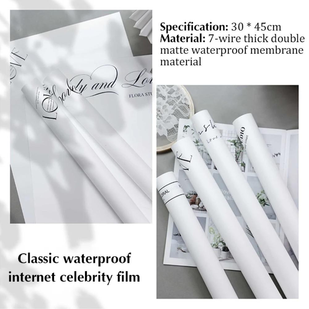 คาอุส‌ กระดาษห่อดอกไม้20ชิ้น,ตัวอักษรภาษาอังกฤษสไตล์เรียบง่ายของขวัญบรรจุภัณฑ์,คลาสสิกกันน้ําสีขาว ทําเอง ช่อดอกไม้กระดาษวันหยุด - รูปที่ 3