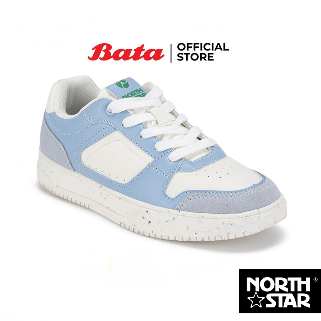Bata บาจา by North Star รองเท้าผ้าใบสนีคเกอร์แฟชั่น แบบผูกเชือก ดีไซน์เท่ห์ สำหรับผู้หญิง สีฟ้า  5209116 สีขาว 5201116