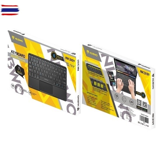 คีย์อร์ดลูทูธ Bluetooth NUBWO NKB-109 Keyboard+Touchpad 78Key   แป้นพิมพ์ลูทูธภาษาไทย างน้ำหนักเา พก