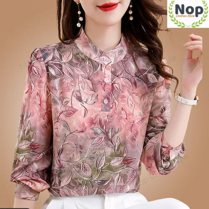 Nop | ฤดูร้อนสินค้าใหม่ผ้าไหมน้ําแข็งเย็นสบายเสื้อสวมหัวแม่สวมเสื้อเสื้อสวมหัวพิมพ์ดิจิตอลบางยืดแฟชั่นครีมกันแดดด้านบนผู้หญิง ราคา ถูกที่สุด ดีลบีเคเค แกลเลอรีภาพที่ 4