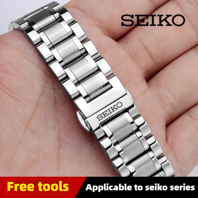 18/19/20/21/22มม. สายโลหะสแตนเลสสําหรับ ไซโก้ เลขที่. 5 สร้อยข้อมือนาฬิกาเหล็ก Seiko Water Ghost Cocktail Abalone สายนาฬิกาแบบกระป๋อง