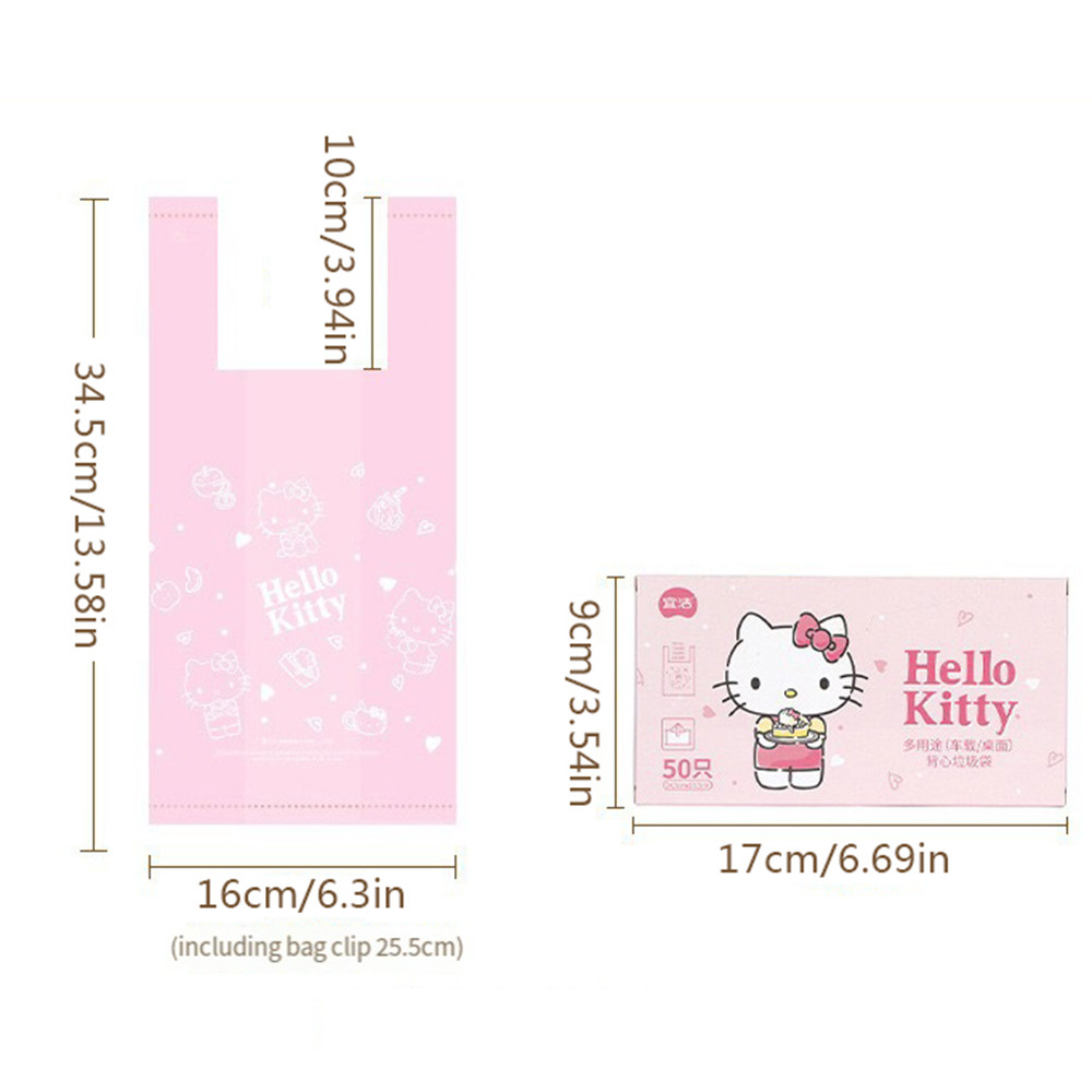 ขยะ พื้นที่จัดเก็บ รถถุงพลาสติกทิ้ง50ชิ้น/กล่องบ้านการเรียงลําดับน่ารักแบบพกพาสีชมพูย่อยสลายได้สร้างสรรค์ - รูปที่ 4