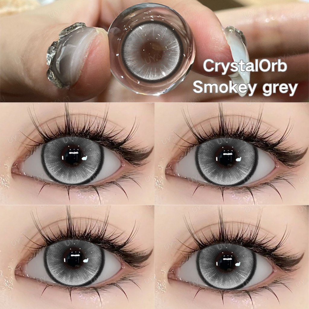 คอนแทคเลนส์ UYAAI x FRESHLADY 2pcs คอนแทคเลนส์ฮาโล  สีเทาธรรมชาติ สีเขียว 14.2 มม.