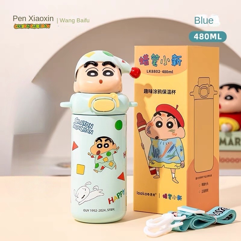 crayon shin chan สแตนเลส 304 ขวดน้ําเด็กแก้วน่ารัก ชินจัง ของขวัญ 52toys