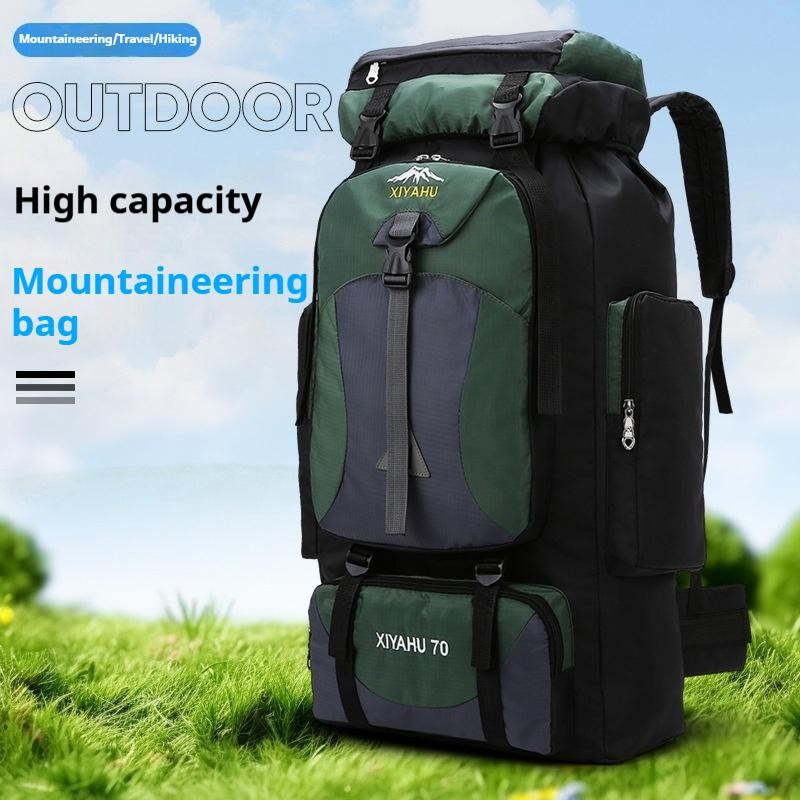 กระเป๋าเป้สะพายหลัง ใบใหญ่ 70L กระเป๋าปีนเขา เดินป่า กันน้ำ Waterproof Outdoor Rucksack Sports