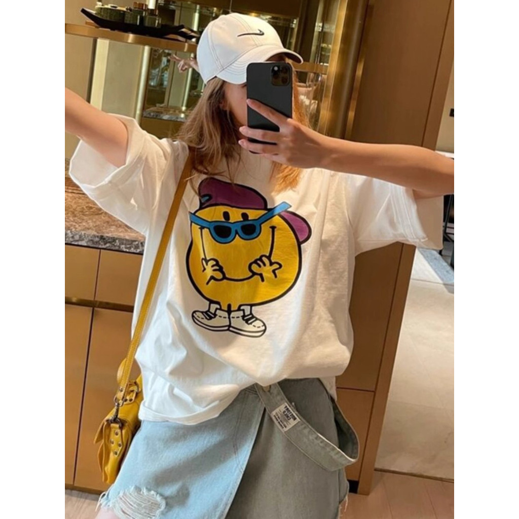 เสื้อยืดแขนสั้นสีขาวสำหรับผู้หญิง dopamamine สวมใส่ประมาณ 2026และพลัสขนาดใหญ่