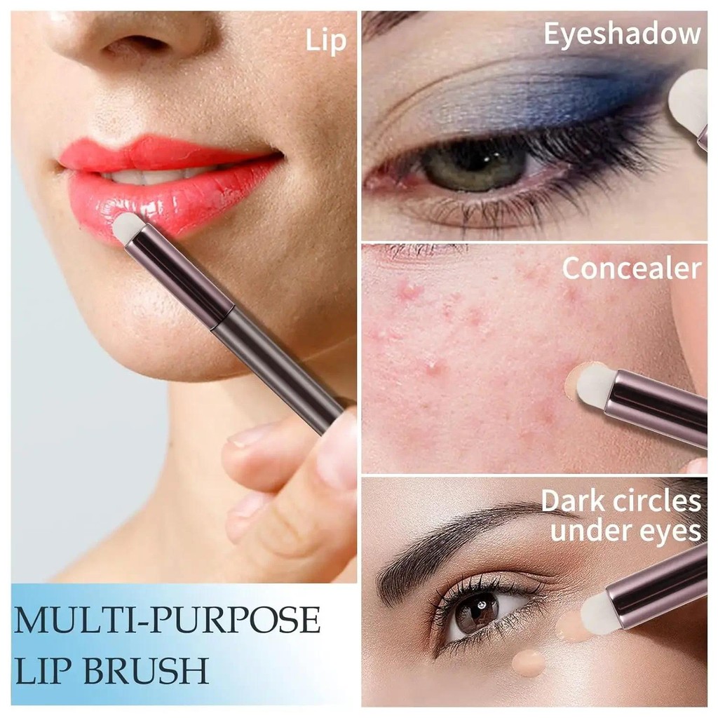 1 ชิ้นแปรงแต่งหน้าริมฝีปากมืออาชีพหัวกลมอเนกประสงค์สมัครลิปสติกคอนซีลเลอร์อายแชโดว์แปรงแต่งหน้า - รูปที่ 3