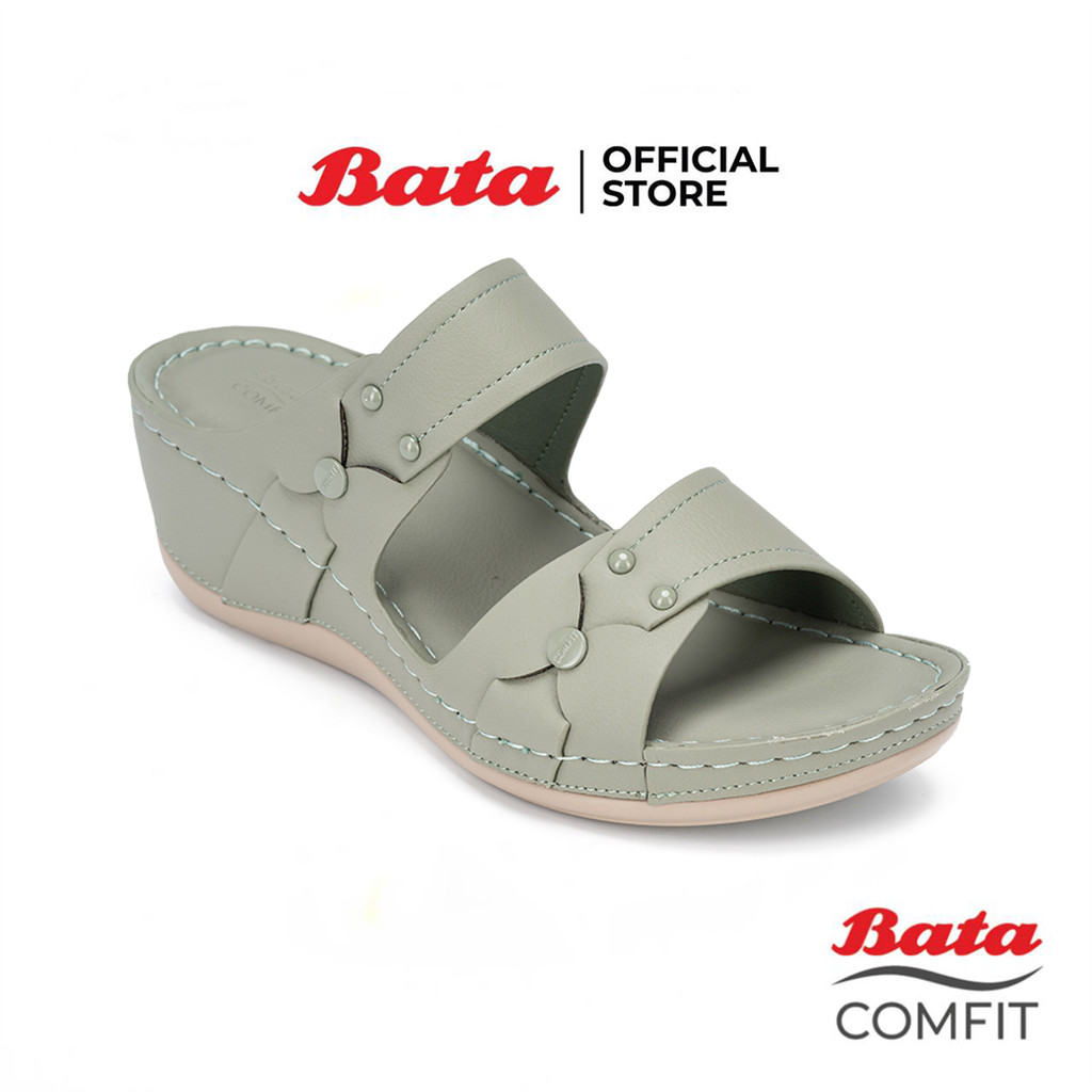 Bata บาจา Comfit รองเท้าเพื่อสุขภาพ สูง 3 นิ้ว สำหรับผู้หญิง รุ่น LILLY สีเขียว 7017228 สีกรมท่า 7019228