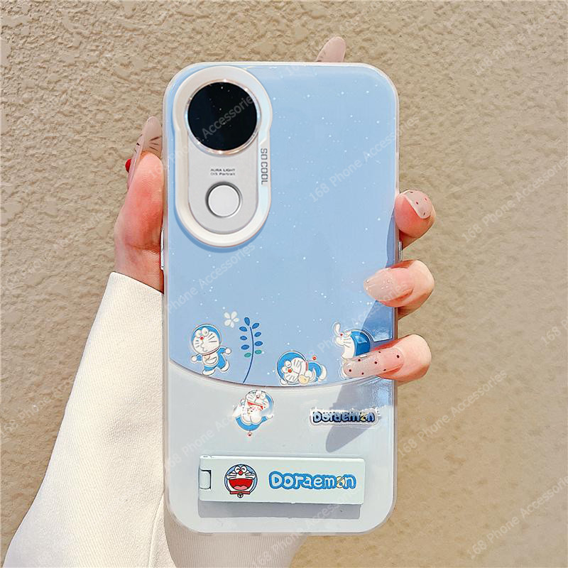 เคส Vivo V50 V40 เคส Vivo V50 Lite Y200 5G เคสการ์ตูนน่ารักโดราเอมอนเคสโทรศัพท์กันกระแทก Matte Hard Backplate ขอบซิลิโคนอ่อนนุ่มฝาครอบโทรศัพท์สําหรับนักเรียนชาย