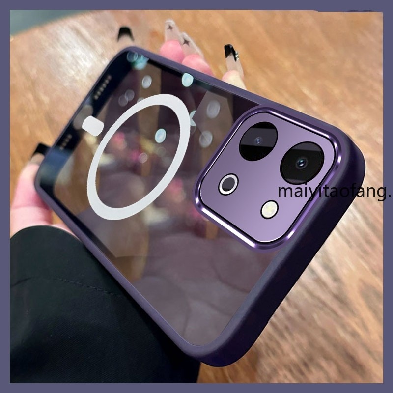 กรณีสําหรับvivo Y28 4Gกันกระแทกกระจกขาตั้งAnti-Fallชุบเคสโทรศัพท์นุ่มพร้อมกล้องเลนส์ProtectorปกหลังXXXB1