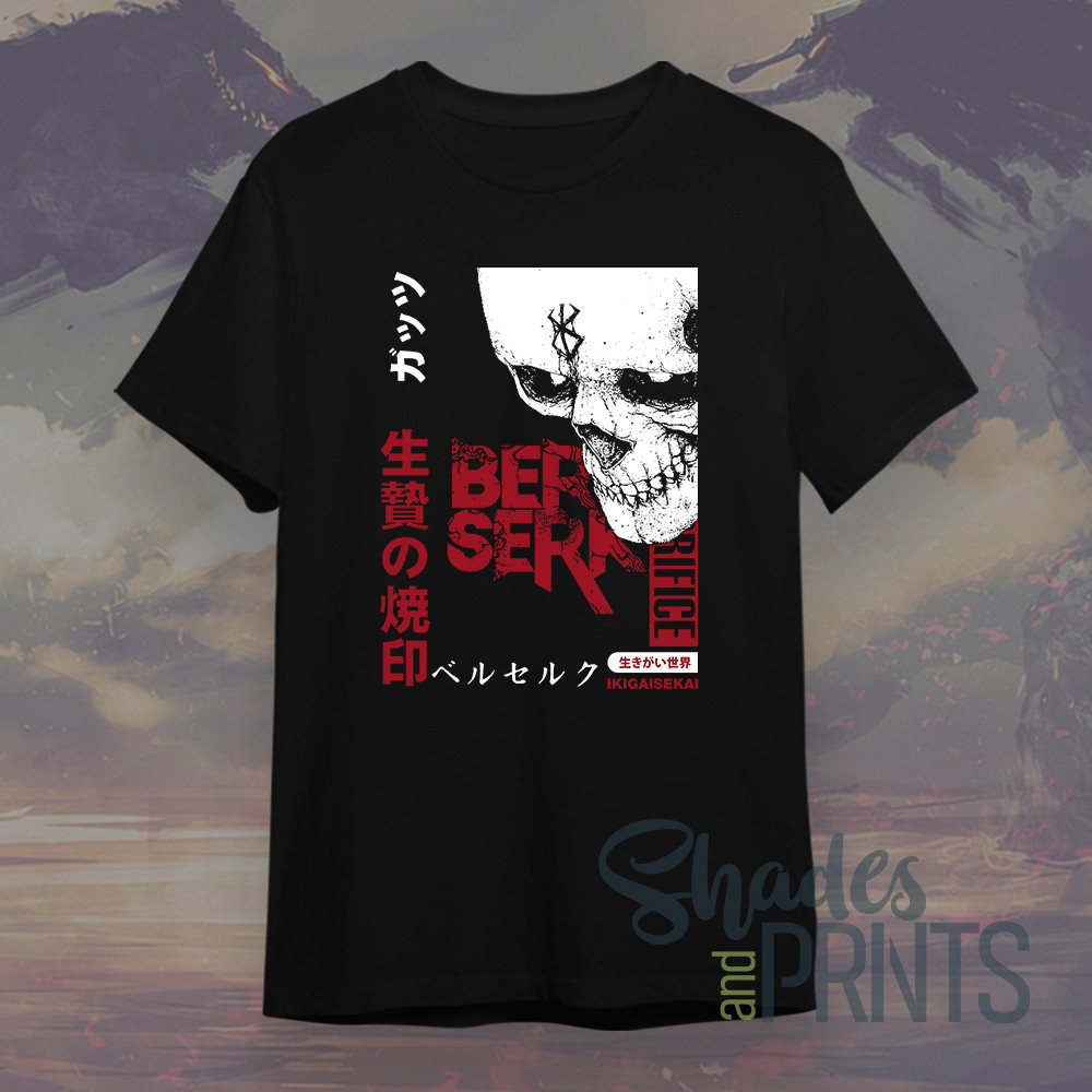 Berserk Japanese Manga Series Printed Shirt Streetwear Comfortable Customized Unisex Shades&Prints