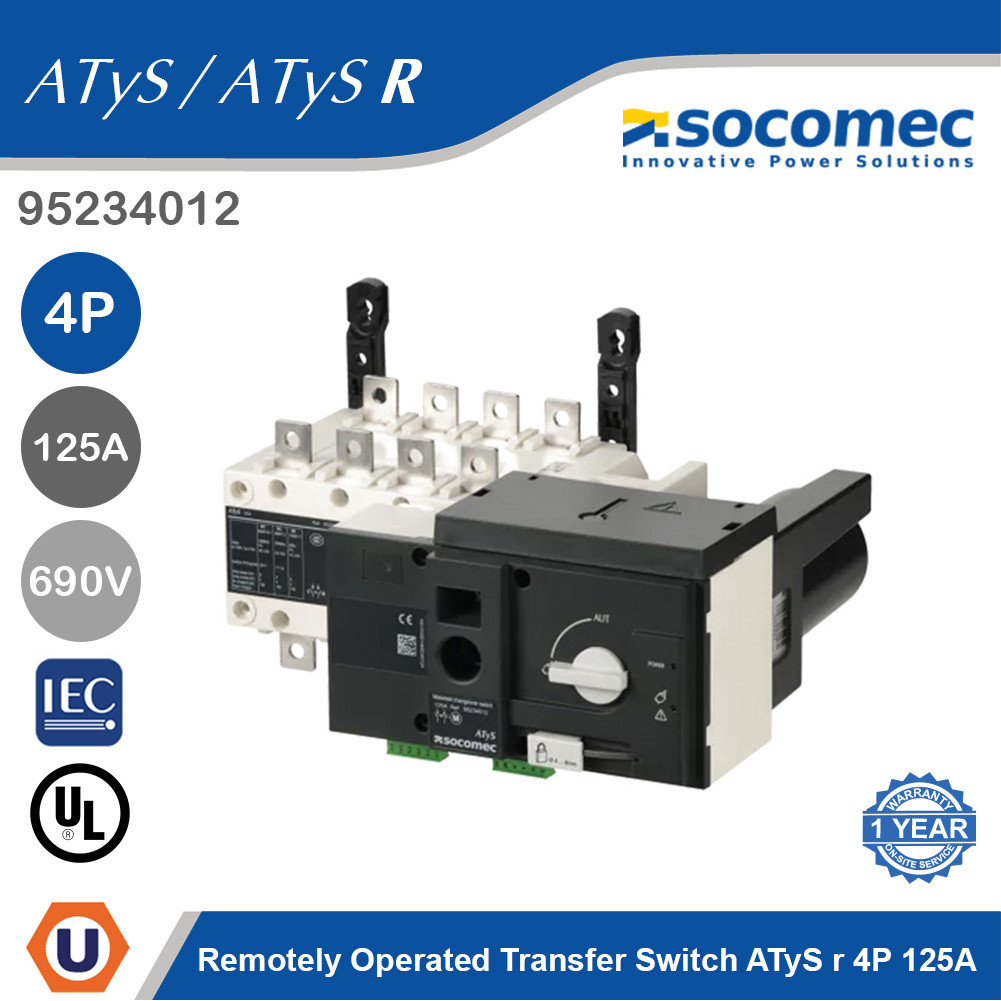 Socomec Remotely Operated Transfer Switch ATyS r 4P 125A | 95234012 | Ucanbuys