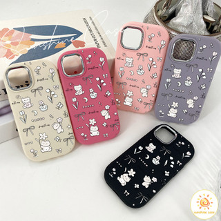 แมวน่ารักกับโบว์และดอกไม้ ใช้ได้กับเคส iPhone12 13 14 15 16 Pro MAX PLUS X XS XR XS 6p 7p 8pP6/7/8/SE2/SE3lus SE2020