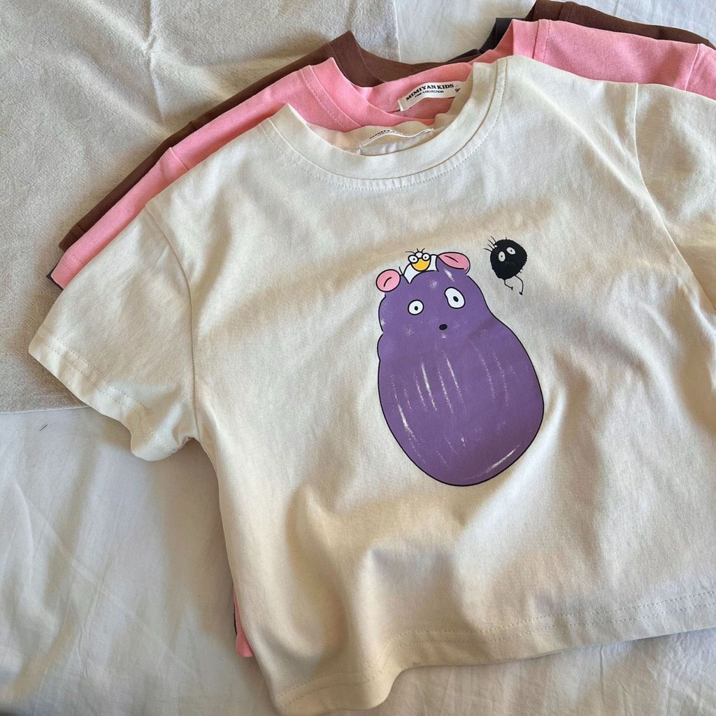 เวอร์ชั่นเกาหลีผ้าฝ้ายแท้เด็กพิมพ์สไตล์ใหม่แขนสั้นชายหญิงเด็กเสื้อผ้าเด็กแฟชั่นด้านบนการ์ตูนทุกการแข่งขันรอบคอฤดูร้อนด้านบน - รูปที่ 5