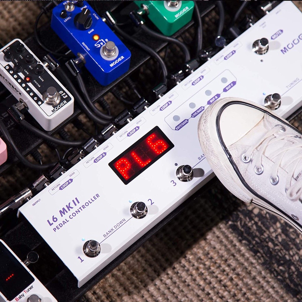 Mooer Pcl6 MIkii เหยียบ Gitar อุปกรณ์เสริม Controller โปรแกรม Loop Switcher 6 ห่วง Pedalboard เครื่อ