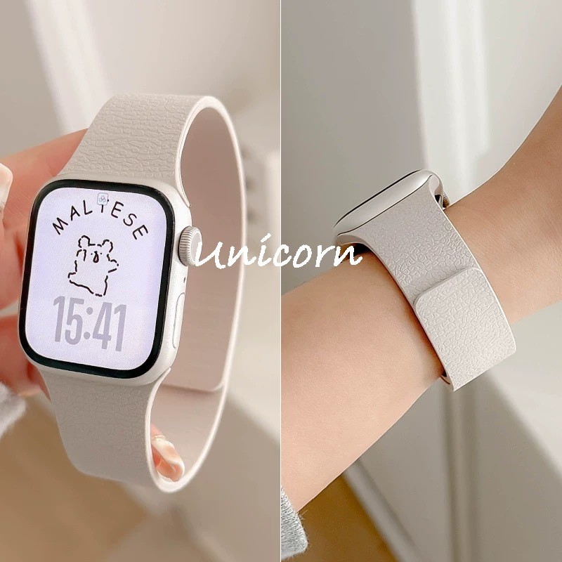 ใหม่ล่าสุดสายรัดแม่เหล็กเข็มขัดสร้อยข้อมือซิลิโคนสําหรับ แอปเปิล ดู 42 มม. 46 มม. 44 มม. 45 มม. 40 มม. 38 มม. พิเศษ 2 49 มม. สําหรับ iดู ชุด 10 9 8 7 กับ 6 5 4 3 2