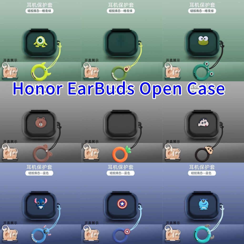 for Honor EarBuds Open Case Cute Finger Ring Lanyard Cartoon Suitable for Honor EarBuds Open Washabl