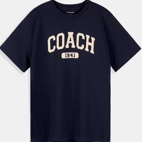 Coch Mens Casual Sports Pure Cotton Short Sleeves Fashion All-Match เรียบง่าย!เสื้อยืดระบายอากาศสบาย